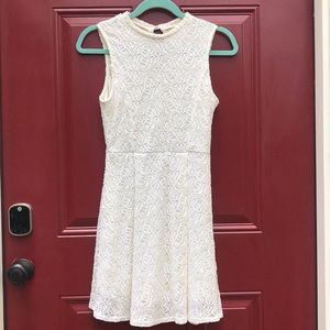 Peach Royal lace fit & flare dress